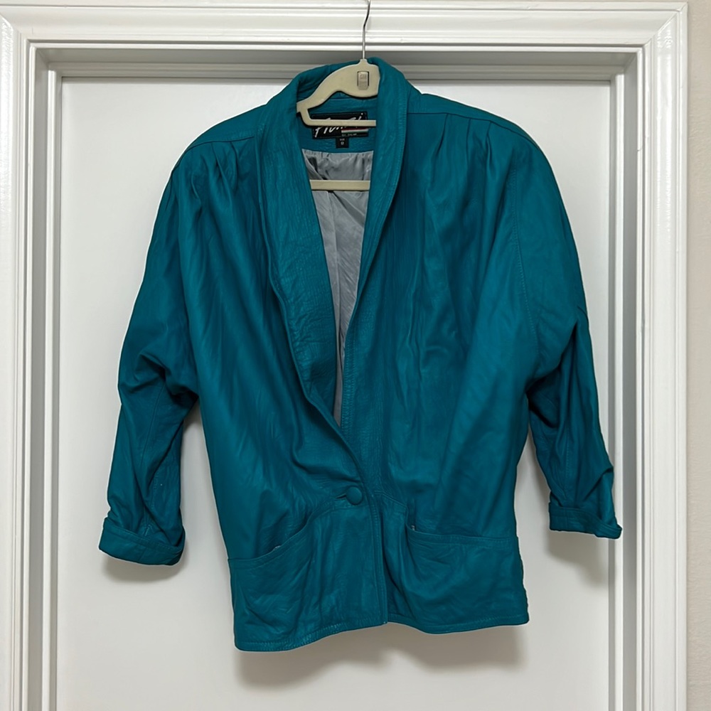 Aqua 80s Leather Jacket